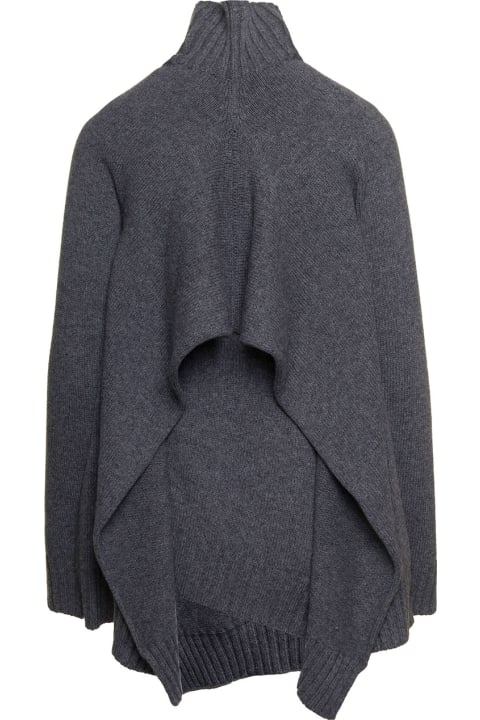 Jil Sander for Women Jil Sander Grey Two-piece Sweater With High-neck In Wool Woman