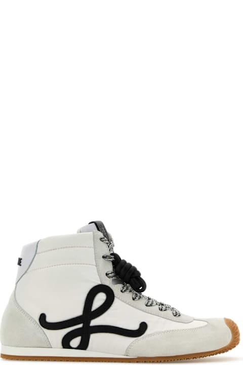 New Season Shoes for Women Loewe White Nylon And Suede Ballet Runner 2.0 Sneakers