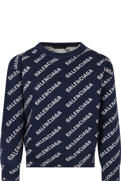 Blue Sweater For Kids With Logo