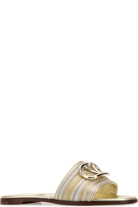 Valentino Garavani Shoes for Women Valentino Garavani Two-tone Leather Vlogo Signautre Slippers