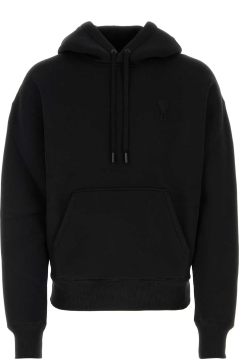 Ami Alexandre Mattiussi Fleeces & Tracksuits for Women Ami Alexandre Mattiussi Black Cotton Blend Sweatshirt