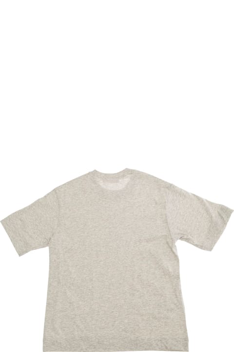 Marni ملابس علوية لـ أولاد Marni Grey Crew Neck T-shirt With Front Logo Print In Cotton Boy