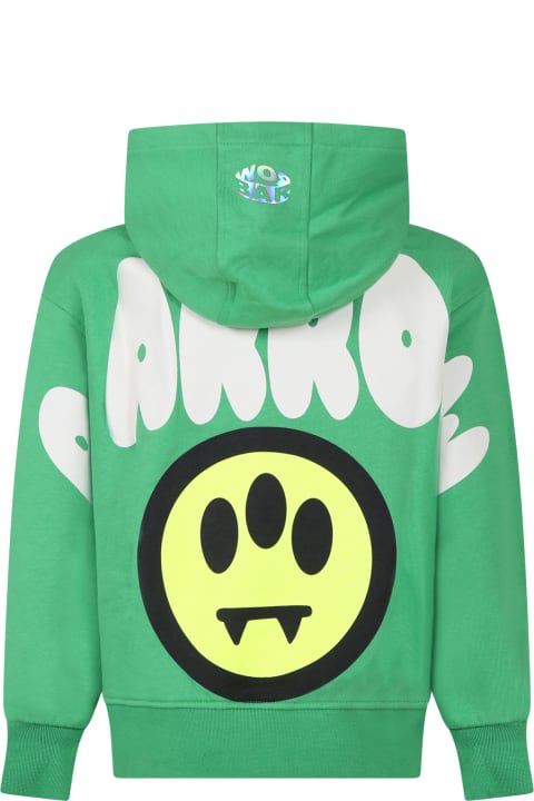 Barrow Kids Barrow Green Sweatshirt For Kids With Logo And Iconic Smiley Face