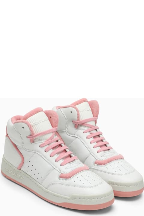 Saint Laurent Shoes for Women Saint Laurent Sl\/80 White\/pink Leather Sneakers