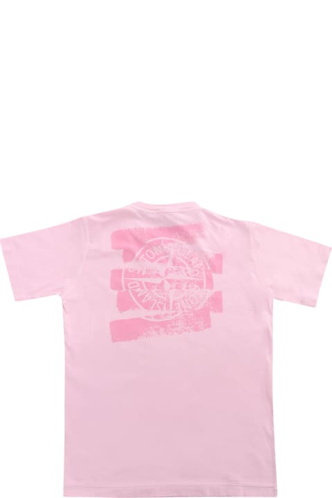 Stone Island Junior for Kids Stone Island Junior Pink T-shirt With Prints