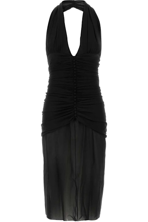 Dresses for Women Saint Laurent Black Crepe Dress