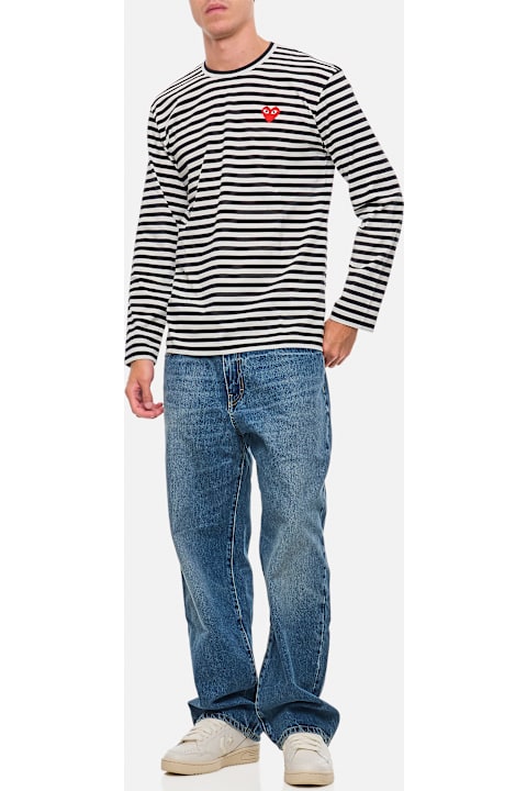 أدوات منزلية Comme des Garçons Play Red Emblem Ls Play T-shirt