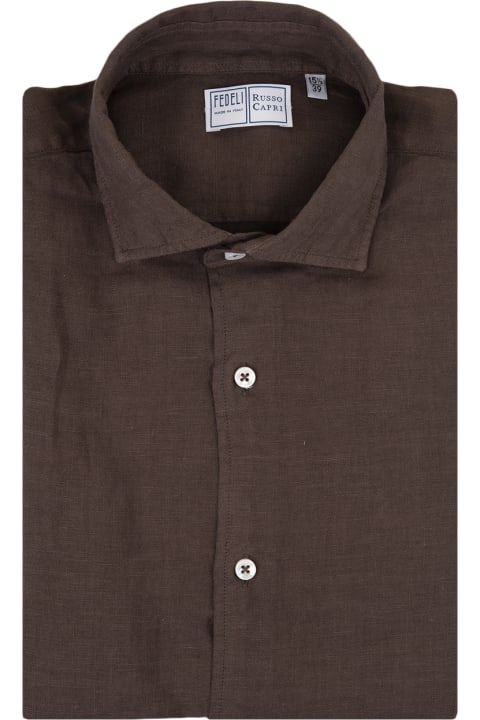 Fedeli for Men Fedeli Nick Shirt In Brown Linen