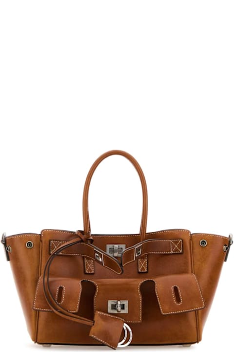 Balenciaga Caramel Leather Mini Carry All Bel Air Handbag