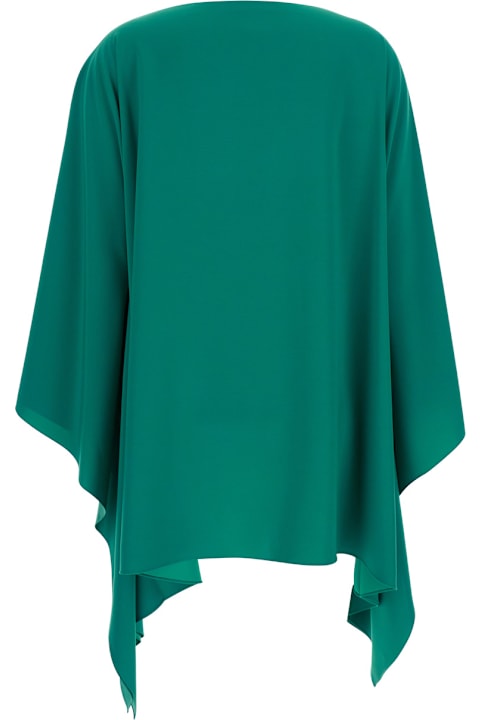Gianluca Capannolo for Women Gianluca Capannolo 'eve' Green Top With Boat Neck And Draped Sleeves In Tech Fabric Woman