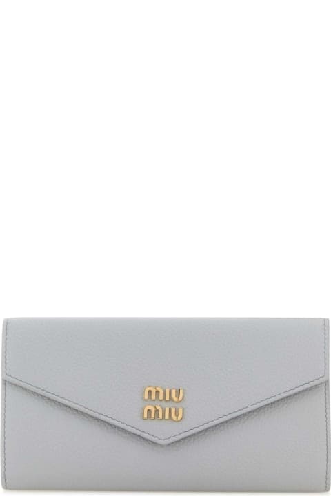 Miu Miu Womenのセール Miu Miu Powder Blue Leather Wallet