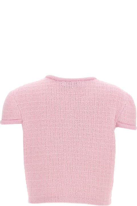 self-portrait Topwear for Women self-portrait 'pink Jewel Button Knit' Top