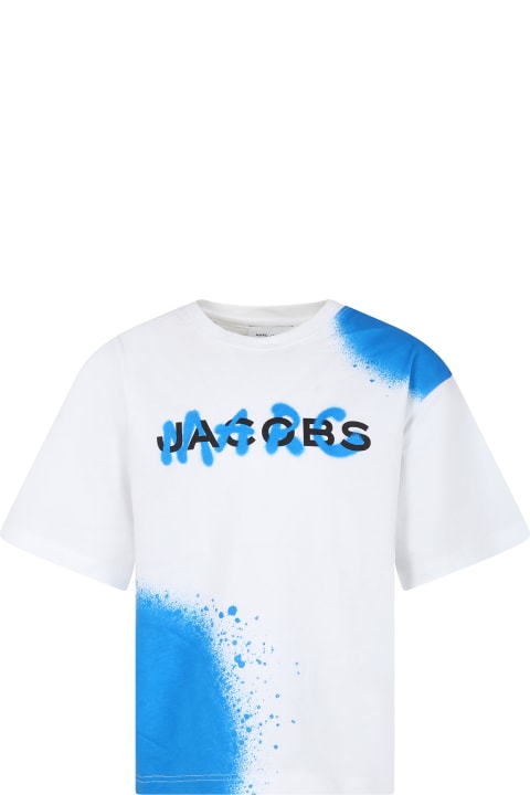 Little Marc Jacobs for Kids Little Marc Jacobs White T-shirt For Kids With Logo And Print