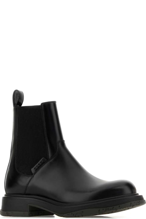 Gucci Black Leather Ankle Boots