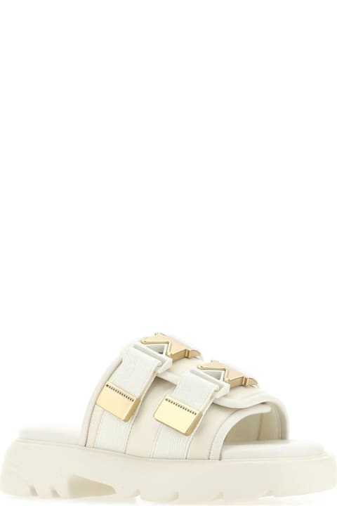 Bottega Veneta Shoes for Men Bottega Veneta White Nylon Flash Slippers