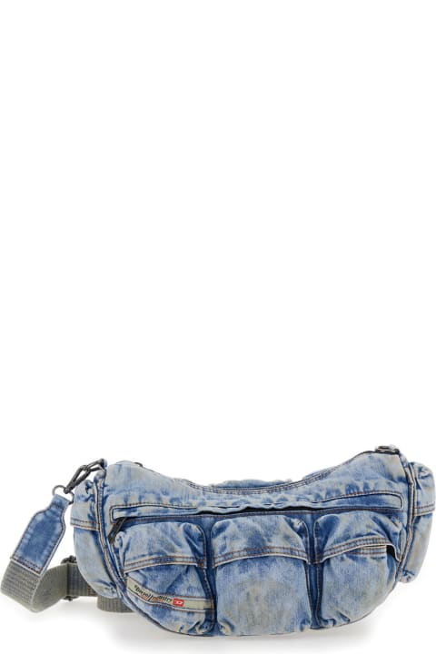 Belt Bags for Women Diesel 're-edition Travel 3000' Light Blue Shoulder Bag In Denim Woman