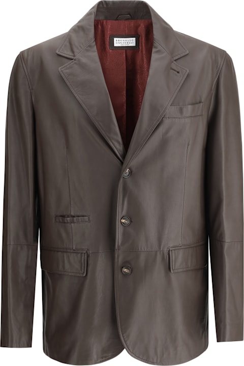 Coats & Jackets for Men Brunello Cucinelli Leather Jacket