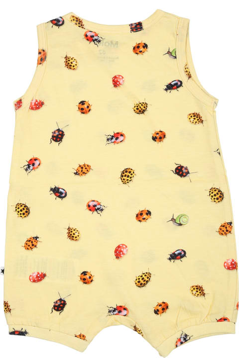 Molo Bodysuits & Sets for Baby Girls Molo Yellow Romper For Baby Kids With Ladybugs
