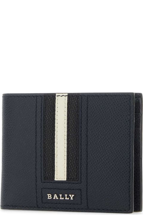 Wallets for Men Bally Navy Blue Leather Wallet
