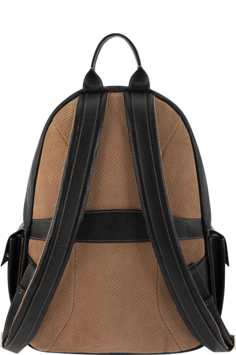 Bags for Men Brunello Cucinelli Backpack In Calfskin With Grain
