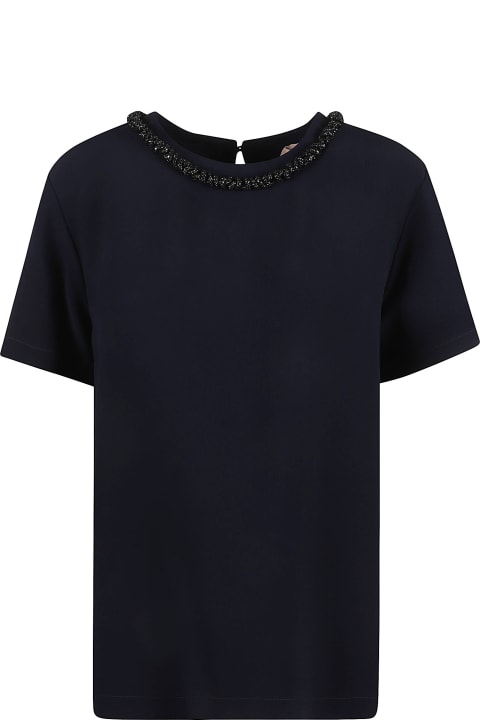 ウィメンズ新着アイテム N.21 Necklace Detailed T-shirt