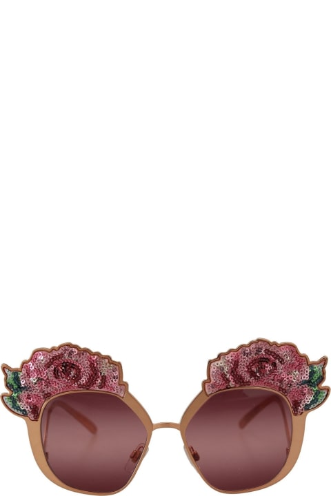Dolce & Gabbana Accessories for Women Dolce & Gabbana Rose Sequin Sunglasses