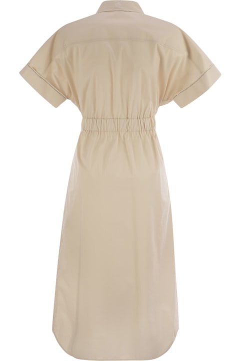 Peserico Dresses for Women Peserico Light Stretch Cotton Satin Chemisier Dress