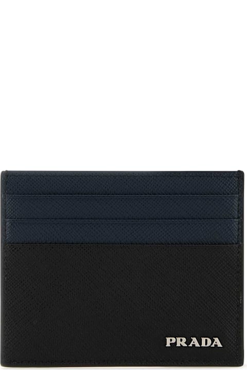 Sale for Men Prada Two-tone Leather Card Holder