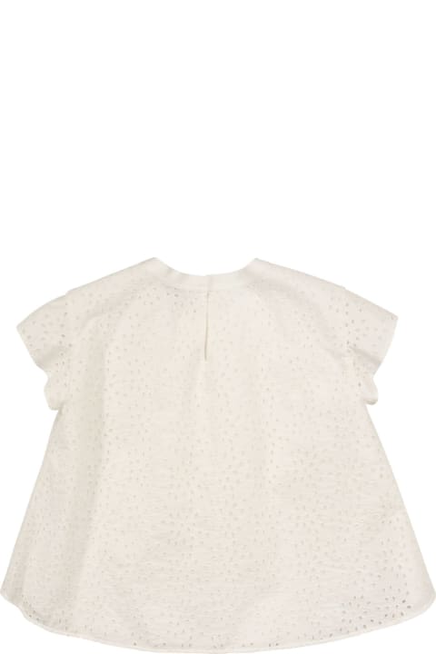 Broderie Anglaise T-shirt In Techno Cotton Poplin