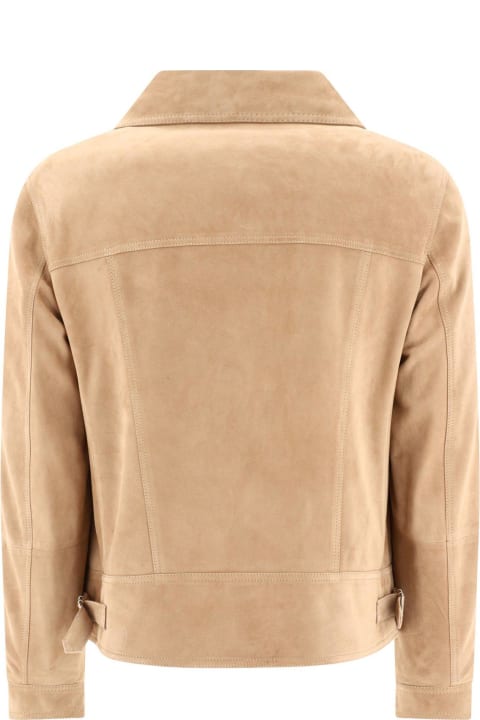 Brunello Cucinelli Coats & Jackets for Men Brunello Cucinelli Long Sleeved Biker Jacket