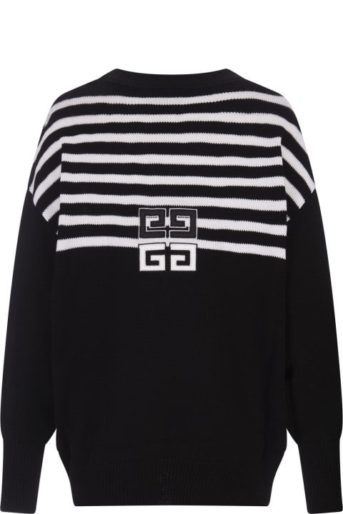 Givenchy Sweaters for Women Givenchy 4g Striped Cardigan In Black Cotton