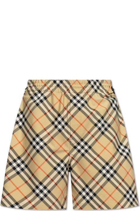 Pants for Men Burberry Vintage Check-printed Mid-rise Drawstring Shorts