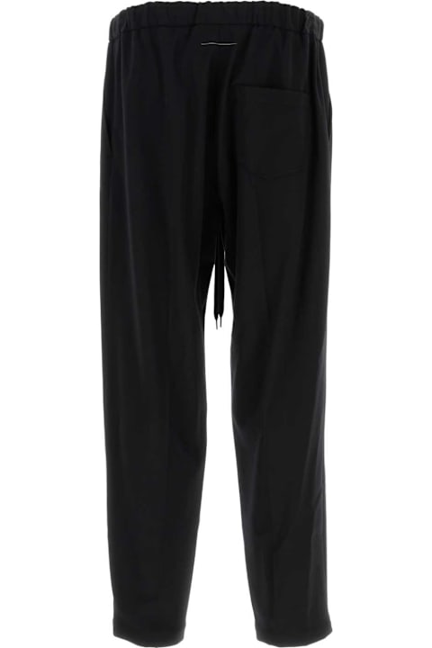 MM6 Maison Margiela for Men MM6 Maison Margiela Black Stretch Polyester Blend Pant