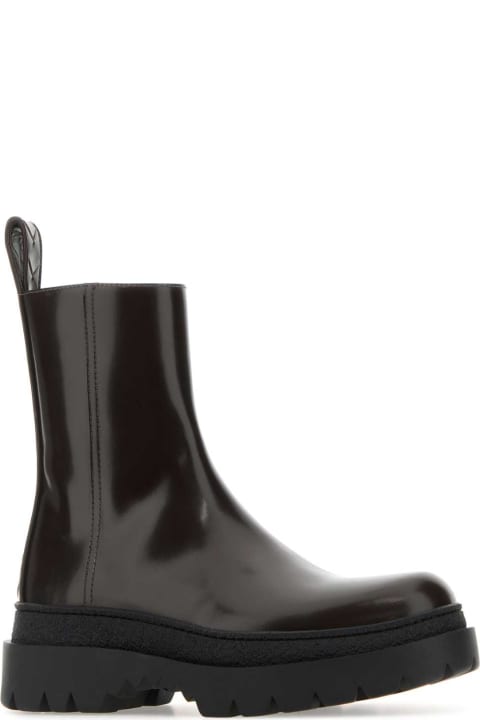 Bottega Veneta Boots for Men Bottega Veneta Chocolate Leather Highway Ankle Boots