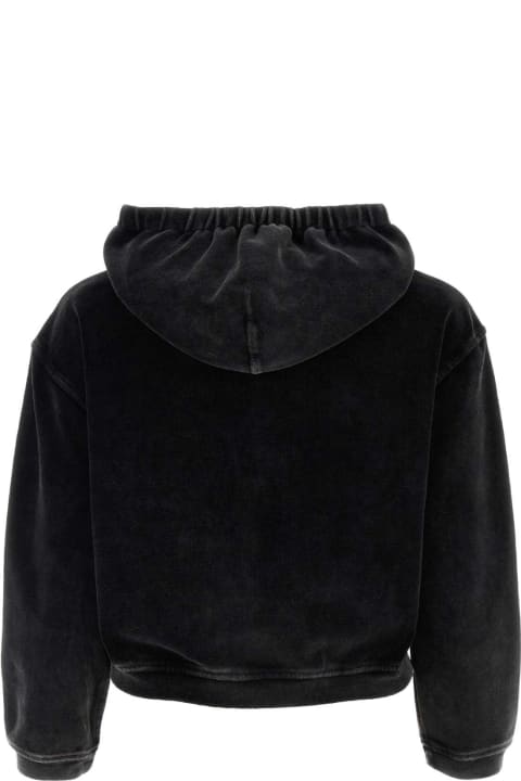 T by Alexander Wang Coats & Jackets for Women T by Alexander Wang Black Velvet Sweatshirt