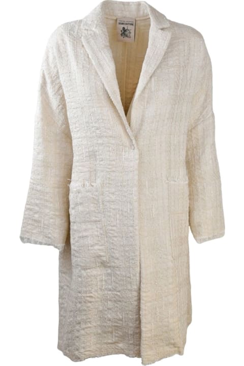 Clothing for Women SEMICOUTURE Cream White Tweed Coat