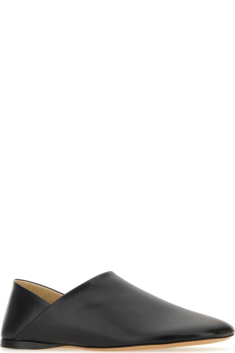 Loewe Flat Shoes for Women Loewe Black Leather Toy Loafers