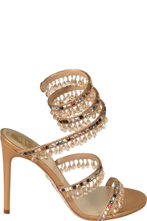 Fashion for Women René Caovilla Crystal Embellished Spiral Ankle Sandals