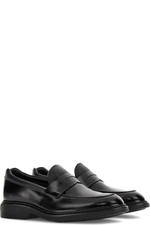 Hogan Shoes for Men Hogan Black Leather Moccasin