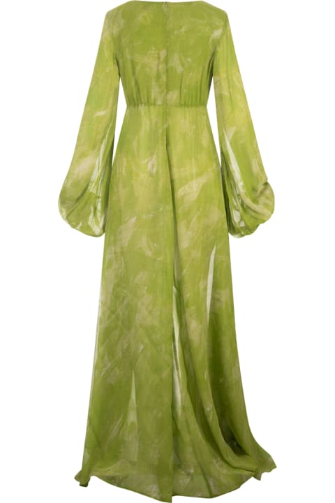 Stella Jean for Kids Stella Jean Green Long Dress With Print