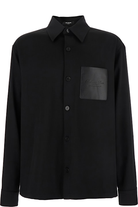 Balmain Shirts for Men Balmain Shirt In Black Wool