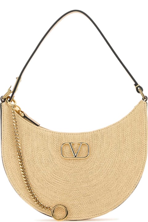 Valentino Garavani Bags for Women Valentino Garavani Raffia And Leather Mini Vlogo Signature Handbag