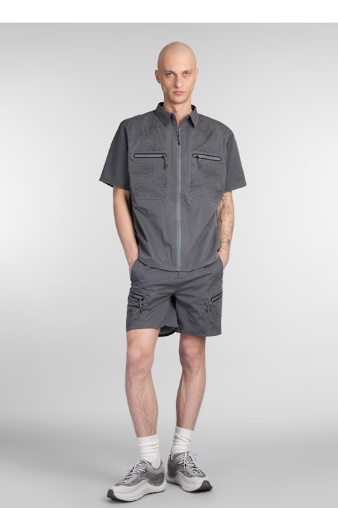 Alpha Industries الملابس لـ القسم الرجالي Alpha Industries Laser Cut Short Shorts In Grey Polyester
