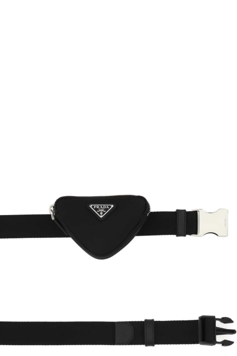 Belts for Women Prada Black Fabric Belt