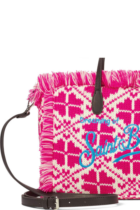 Homeware MC2 Saint Barth Colette Wooly Handbag With Fair Isle Pattern