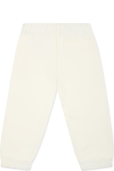 Homeware Palm Angels Ivory Trousers For Baby Girl With Logo