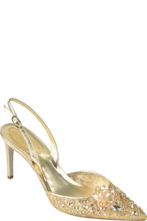High-Heeled Shoes for Women René Caovilla Crystal Embellished Slingback Pumps