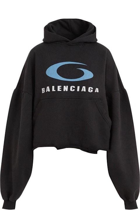 Balenciaga for Women Balenciaga Loop Sports Icon Destroyed Cropped Hoodie