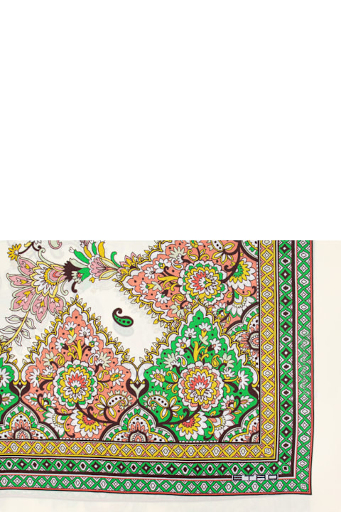 Homeware Etro Multicolor Cape With All-over Paisley Print In Silk Woman