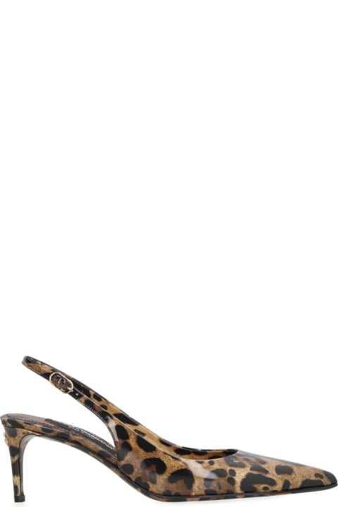 Dolce & Gabbana Lollo Leather Slingback Pumps